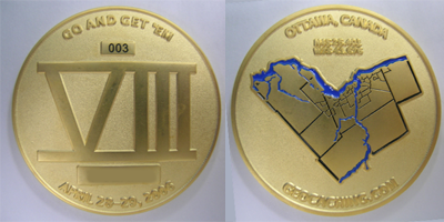 Satin gold coins - front and back