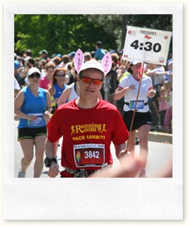 The 4:30 pace bunny from the full-marathon (roughly 2:30 in the half-marathon)